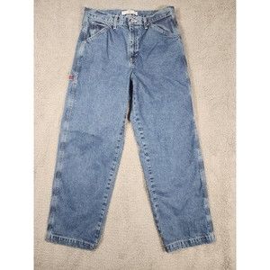 Tommy Hilfiger Womens Wide Leg Jeans 12 Y2K Distressed Baggy Straight
